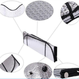 Car Windshield Sunshades Cover Casual Foldable Front Rear Sun Reflective Shade – Silver